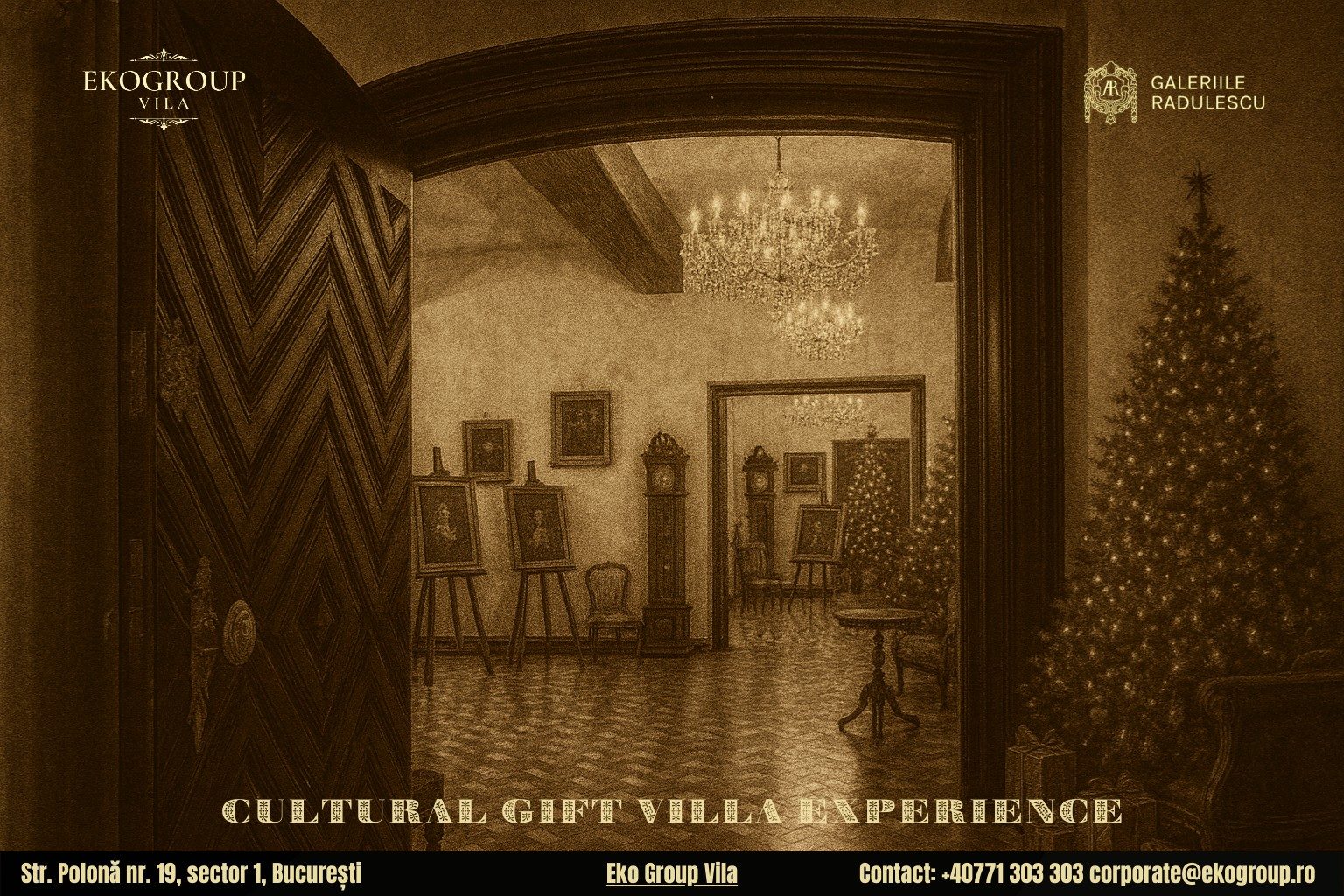 Un cadou de Crăciun inedit pentru pasionații de cultură: acces la expoziția Crăciunul anilor ’30 de la Eko Group Vila